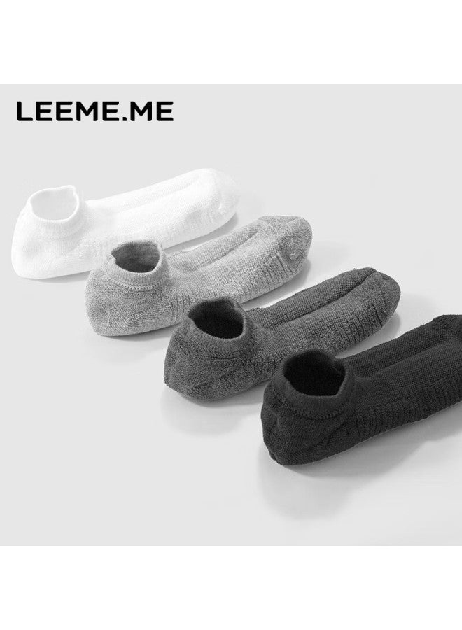 Leeme.me Grain Rice men's Socks Autumn And Winter Anti-odor Men's Socks Fleece Bottom Short Socks Men's Boat Socks Men - Image 2