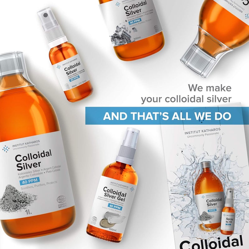 Institut Katharos Highest Purity Colloidal Silver 300mL 40 PPM Free Spray to Fill Superior Concentration Smaller Particles Better Results Certified by 3 Independent Laboratories Institut Katharos - Image 2