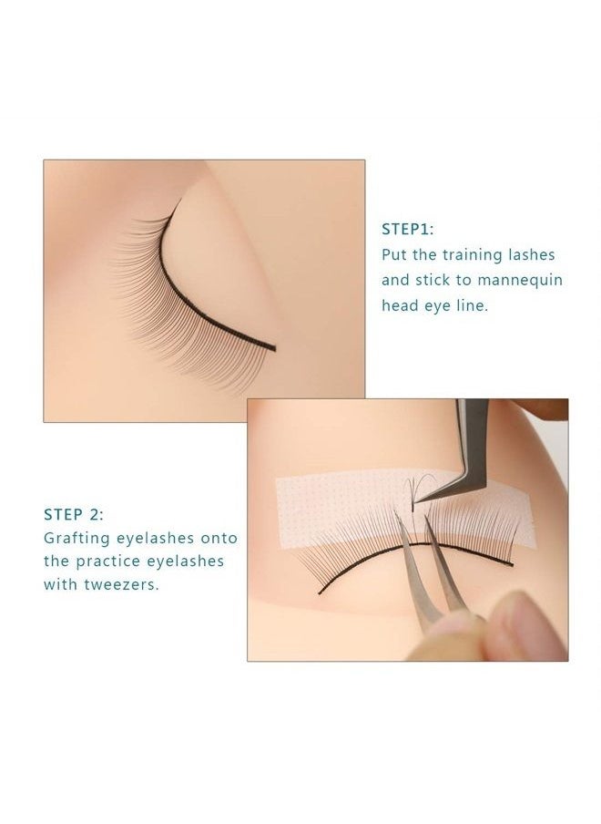Obeyalash - OBEYA 25 Pairs Practice Lashes for Lash Extensions on Mannequin Head or Make Own Lashes, Training Lashes Mimic Natural Lashes Self Adhesive 8mm Practice Eyelash Strips, Gift 10 Pairs Lash Mapping - Image 1