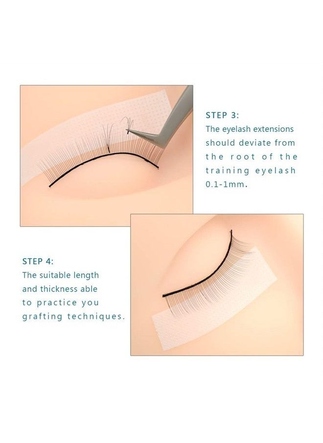 Obeyalash - OBEYA 25 Pairs Practice Lashes for Lash Extensions on Mannequin Head or Make Own Lashes, Training Lashes Mimic Natural Lashes Self Adhesive 8mm Practice Eyelash Strips, Gift 10 Pairs Lash Mapping - Image 1