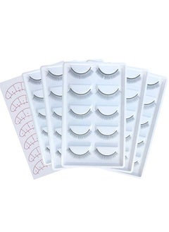 OBEYA 25 Pairs Practice Lashes for Lash Extensions on Mannequin Head or Make Own Lashes, Training Lashes Mimic Natural Lashes Self Adhesive 8mm Practice Eyelash Strips, Gift 10 Pairs Lash Mapping
