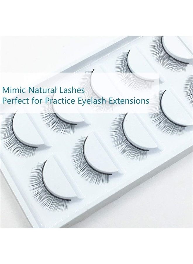 Obeyalash - OBEYA 25 Pairs Practice Lashes for Lash Extensions on Mannequin Head or Make Own Lashes, Training Lashes Mimic Natural Lashes Self Adhesive 8mm Practice Eyelash Strips, Gift 10 Pairs Lash Mapping - Image 1