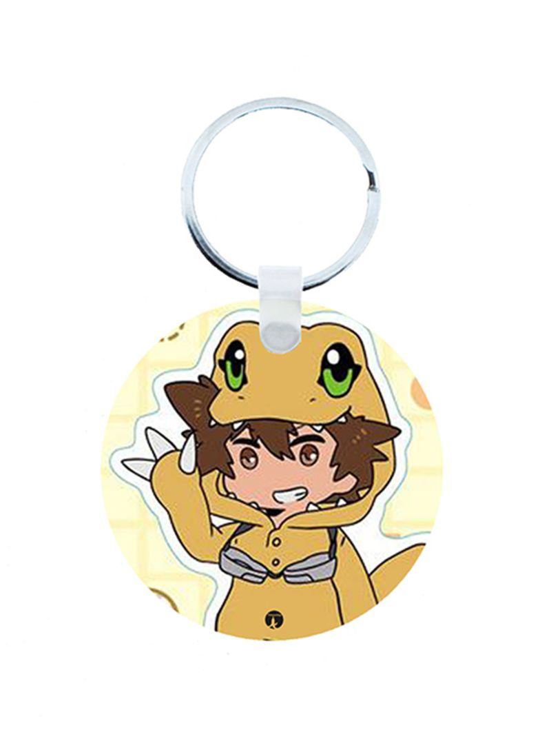 RKN Digimon Anime Wooden Keychain