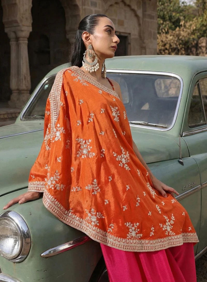 آي شين طقم برتقالي غني بتصميم