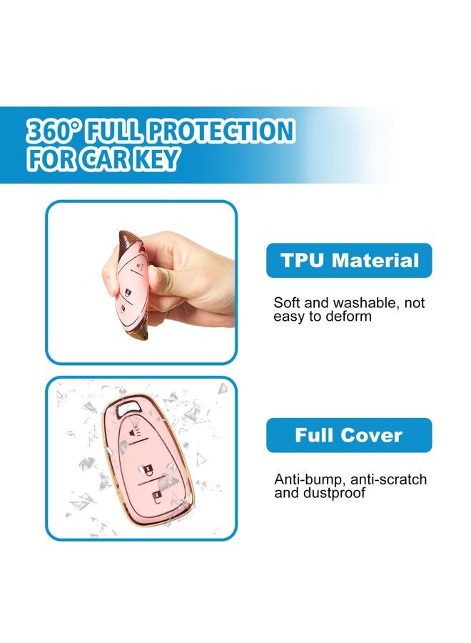 Rislobx 3 Button Key Fob TPU Shell for Chevy, Key Cover Compatible with 2016-2022 Chevy Spark Traverse Equinox, Sakura Pink, 3 Button Sakura Pink - Image 5