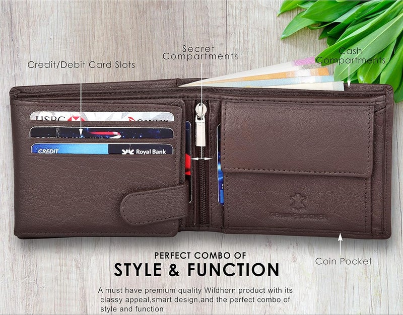 WILDHORN Genuine Leather Hand-Crafted Wallet For Men, Bifold Leather Wallet,Model-WH1173 - Image 5