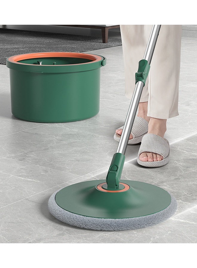 keke Spin Mop & Bucket Set with 2 Extra Replacement Heads | 360° Self-Wringing Floor Mop | Stainless Steel Handle | Microfiber Mop for Tile, Marble & Hardwood Floors | Green - Image 1