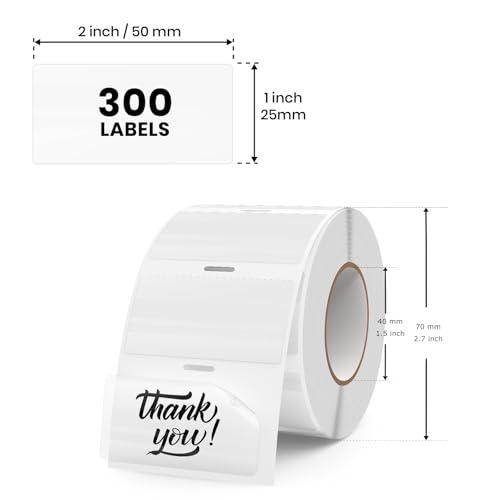 FINDAT Transparent Thermal Labels 2 × 1 Inch Self Adhesive Printer Clear Stickers Vinyl Waterproof Roll Decals Rectangle Name Tag for Address Design DIY Logo Business 300 PCS - Image 2