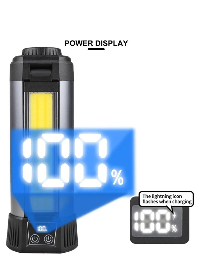 LIVVY - Rechargeable LED Work Light with Stand, Portable Cordless Work Light 3-head, 500/1500/2500 Lumen, Camping Light with Detachable Tripod, - Image 1