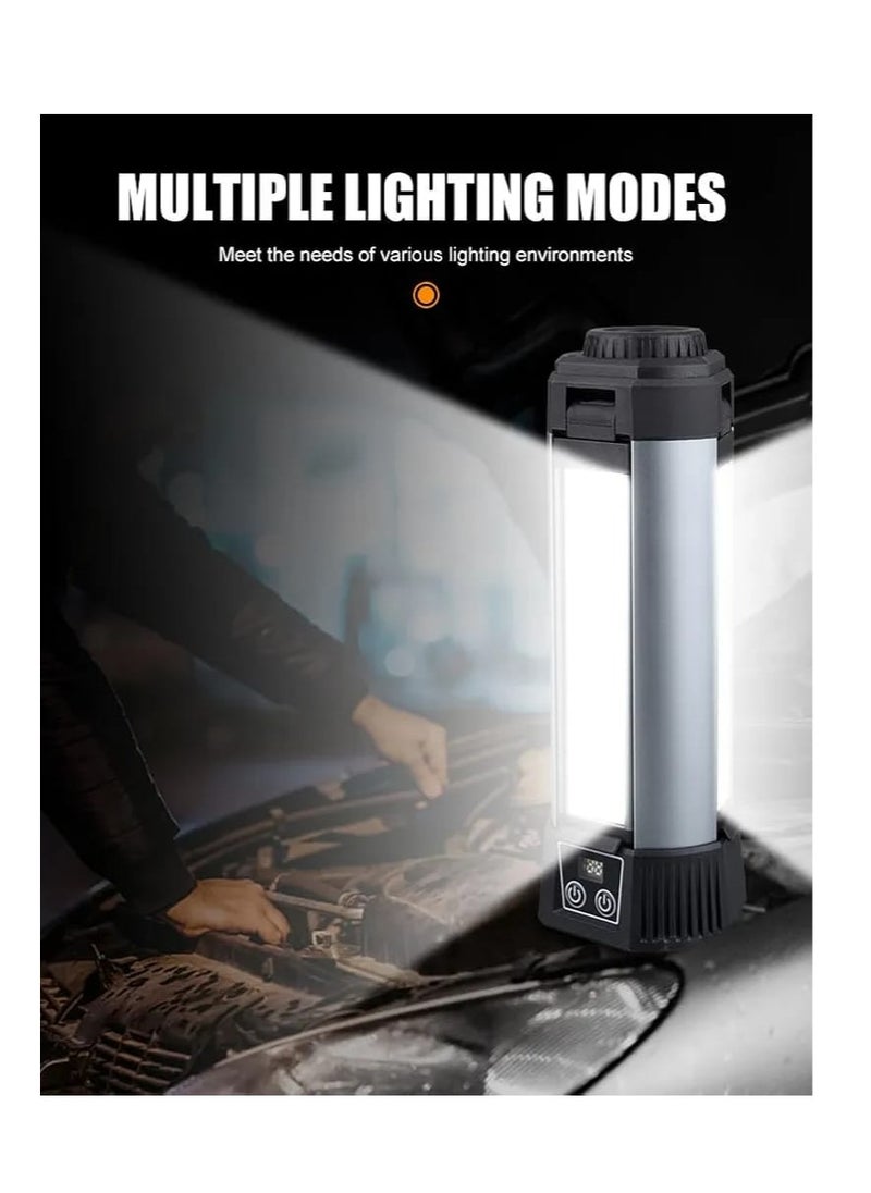LIVVY - Rechargeable LED Work Light with Stand, Portable Cordless Work Light 3-head, 500/1500/2500 Lumen, Camping Light with Detachable Tripod, - Image 1