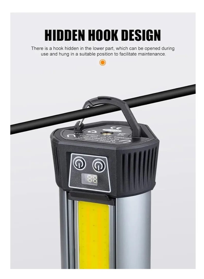 LIVVY - Rechargeable LED Work Light with Stand, Portable Cordless Work Light 3-head, 500/1500/2500 Lumen, Camping Light with Detachable Tripod, - Image 1