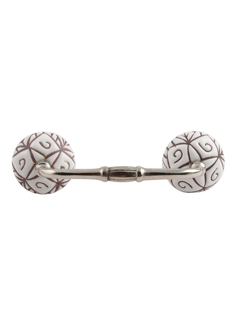 Indian-Shelf IndianShelf 1 Pack White Kitchen Cabinet Handles for Drawer Pulls Door Dresser Silver Hardware 6 Hole to Hole BH76CK1361 