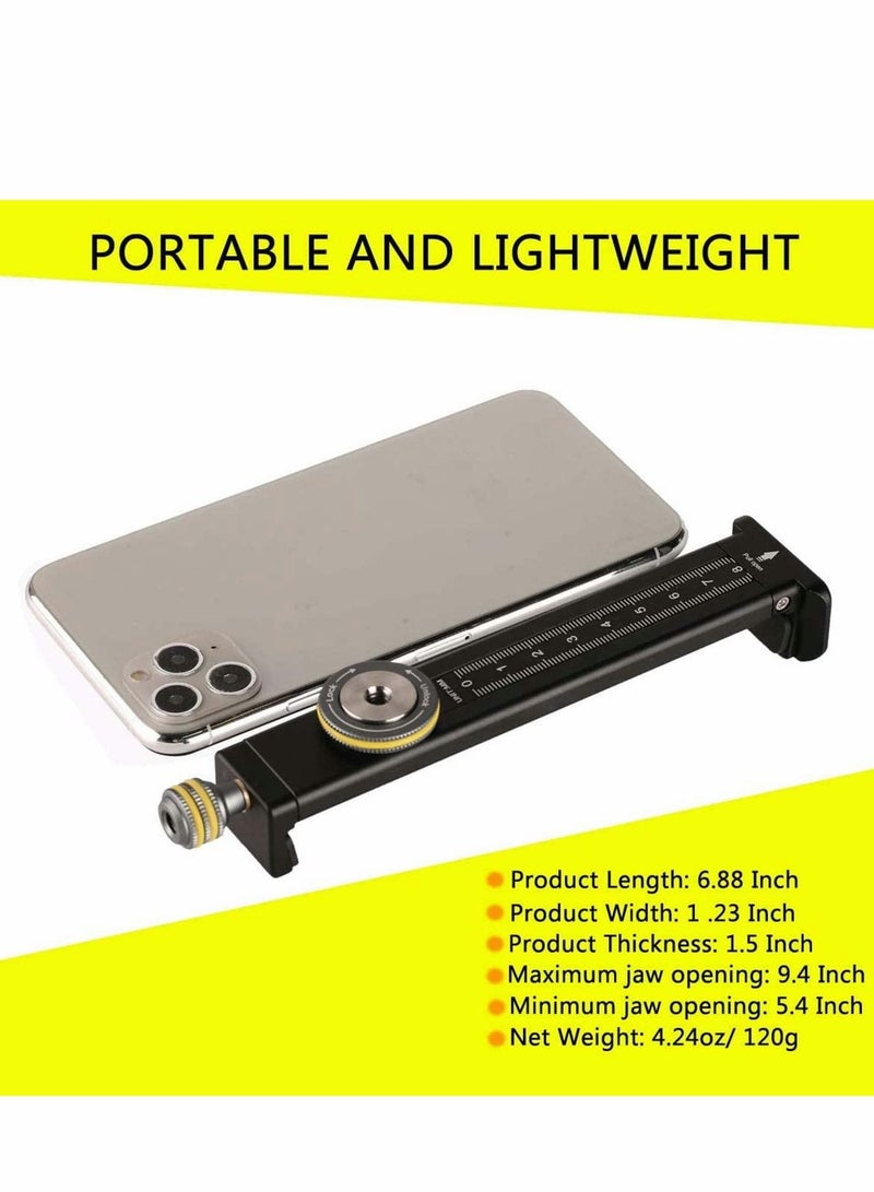 Y&D Aluminum Monitor Holder for Tripod Mount, Universal Phone Tablet Clamp Adapter Bracket with 1/4 inch Screw and Rail Tool Filming Live - Image 5