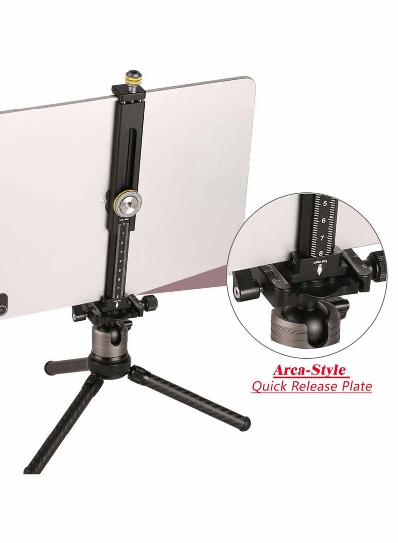 Y&D Aluminum Monitor Holder for Tripod Mount, Universal Phone Tablet Clamp Adapter Bracket with 1/4 inch Screw and Rail Tool Filming Live - Image 3
