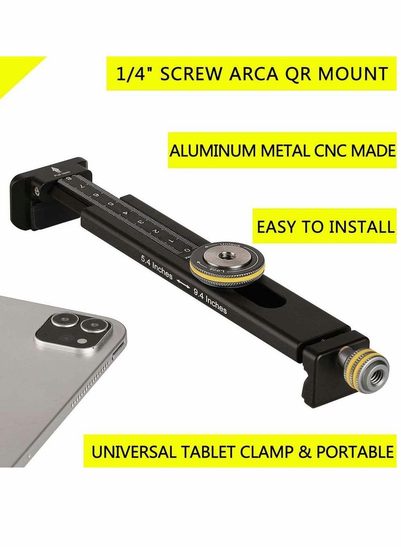 Y&D Aluminum Monitor Holder for Tripod Mount, Universal Phone Tablet Clamp Adapter Bracket with 1/4 inch Screw and Rail Tool Filming Live - Image 4