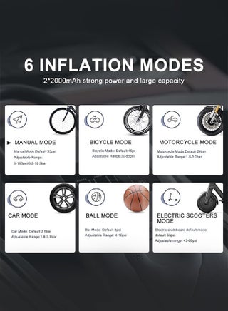 Portable Electric Air Compressor 2,Automatic Air Pump,150 PSI Fast Inflation with LCD Dual Screen for Car, Bicycle, Motorcycle, Ball, Bike, Balloon, Black - view 3