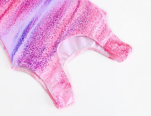 TENVDA Gymnastics Leotards for Girls 4t 5t Pink Stripes Sleeveless Tumbling Outfit Bodysuits Matching Shorts Set - Image 4