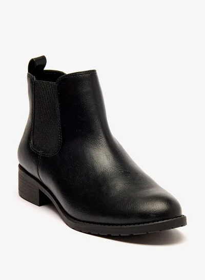 Celeste Women's Slip-On Ankle Boots with Block Heels and Pull Tabs