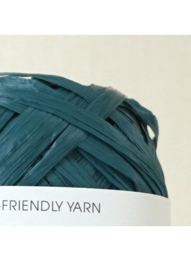 Raffia Line Cotton Straw Hat Bag DIY Crochet Friendly Braided Line ECO RAFFIA-Color:Blue Green  - Image 1