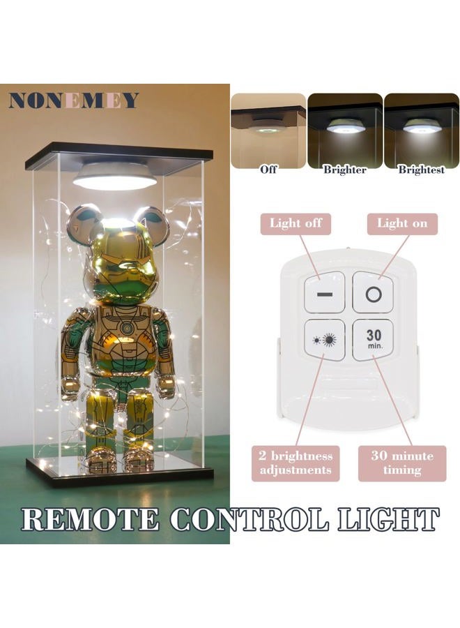 NONEMEY Clear Acrylic Display Case with Remote Control Light for 1000% Bearbrick, Dustproof Model Showcase Organizer Box, Display Case for Collectibles Bearbrick (15.7x12x30inch,40x30x76cm) - Image 3
