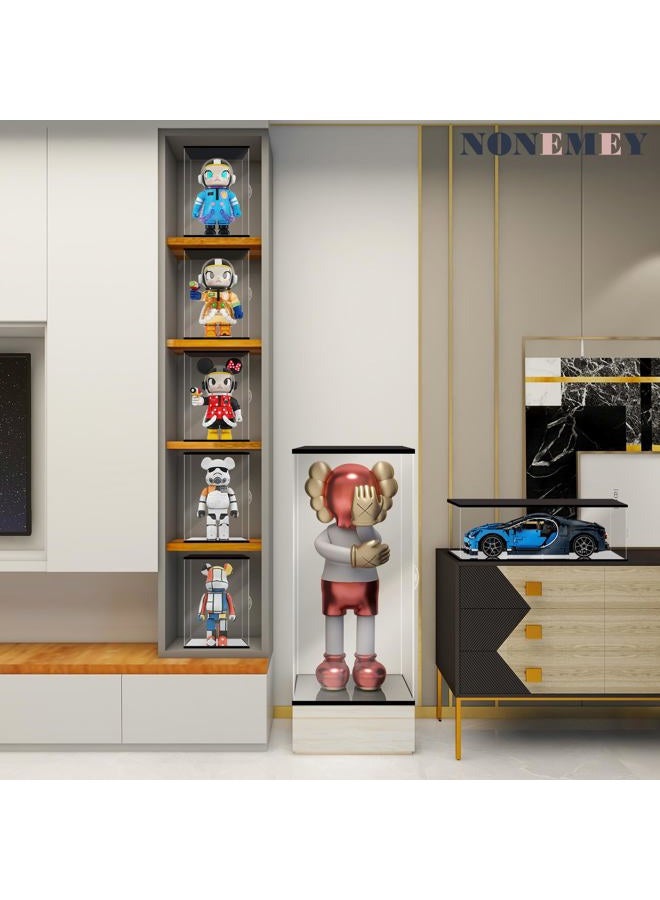 NONEMEY Clear Acrylic Display Case with Remote Control Light for 1000% Bearbrick, Dustproof Model Showcase Organizer Box, Display Case for Collectibles Bearbrick (15.7x12x30inch,40x30x76cm) - Image 4