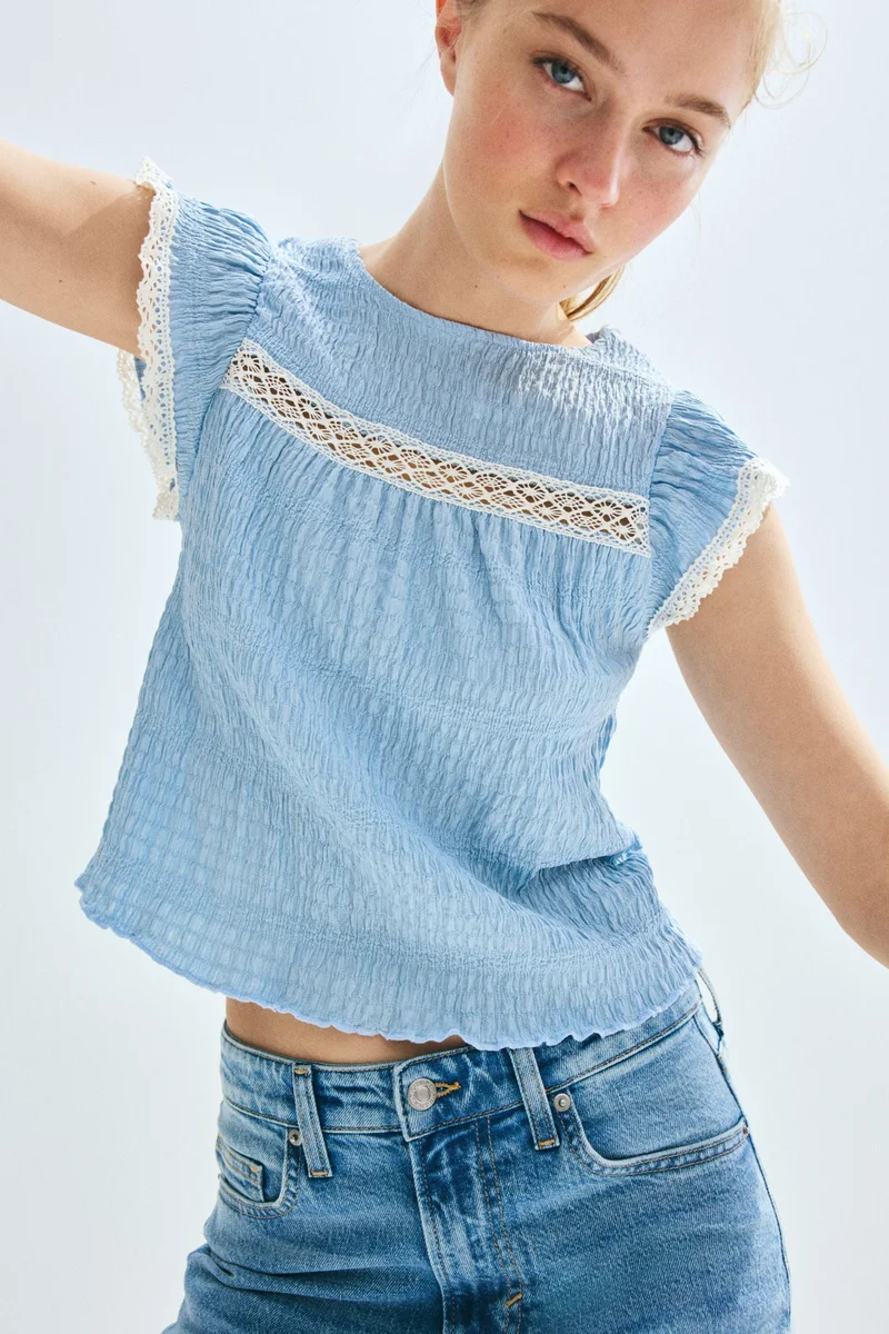 H&M Textured jersey top