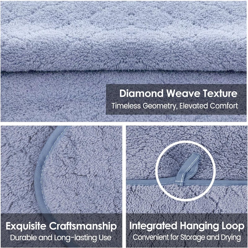 JML Microfiber Bath Towels, Ultra Soft, Super Absorbent, Fast Drying, No Fading, Large Body Towel Set for Shower, Gym, Suana, Sport, Travel, Fitness, SPA,Yoga (Coral Fleece Blue, 30 in x 60 in) - Image 4
