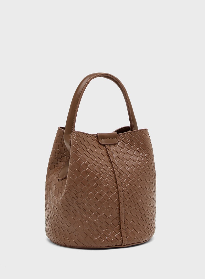 Ginger Textured Shoulder Bag with Pouch  - Image 4