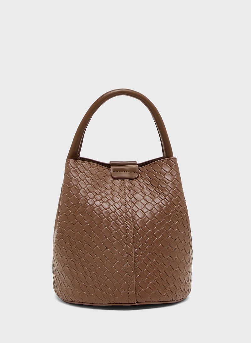 Ginger Textured Shoulder Bag with Pouch  - Image 3