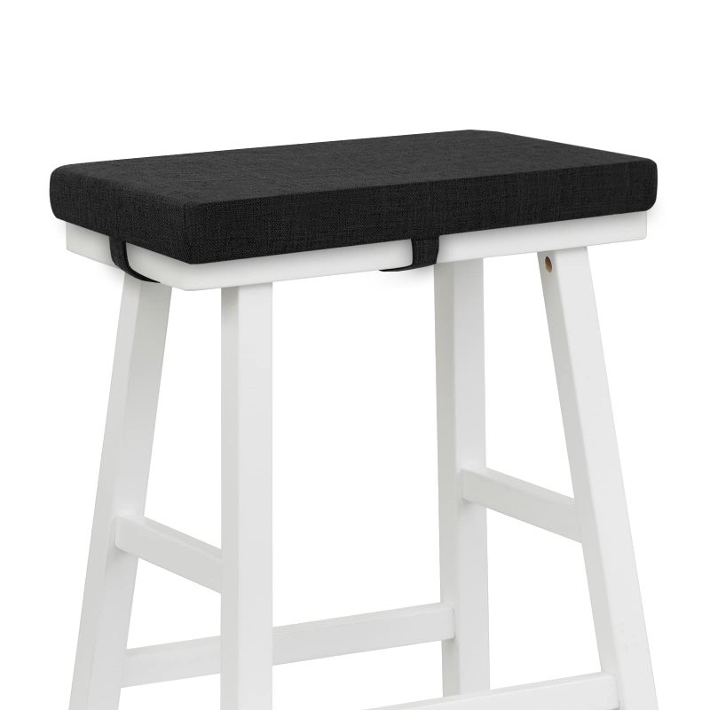 Tromlycs Saddle Stool Cushion Rectangular Bar Stool Seat Cushion Cover Rectangle with Strap Ties 18x95 inches 1 Piece Black