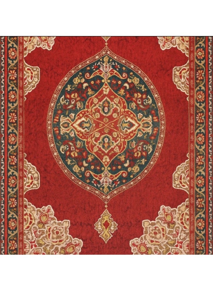LINGWEI Luxury Persian-Style Area Rug Elegant Red & Gold Traditional Design Multicolour - Image 4