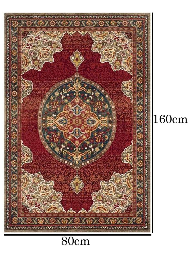LINGWEI Luxury Persian-Style Area Rug Elegant Red & Gold Traditional Design Multicolour - Image 3