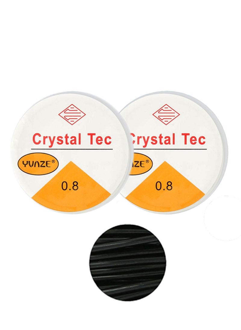 Crystal Tec 10m Roll 0.8mm Thick Clear Elastic Band for Crafts Jewelry Beading Making , 2 Pack  - Image 2