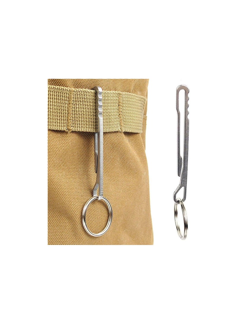 GGOOT Key Belt Holder, Edc Suspension Clip Hanger Clip Pocket Clip with Key Ring Multi-purpose Key Holder Used in Belt, Clothes Pockets, Sports Pants, Silver  - Image 2