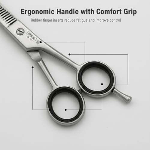 DANIAL Professional Hair Single Thinning Scissor 6.5 Inch | Stainless Steel Barber Thinning Shear | Adjustable Screw | Ergonomic Handle with Finger Rest - Image 4