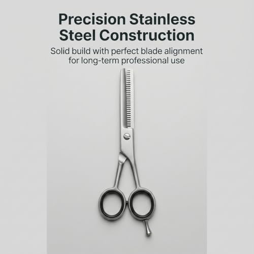 DANIAL Professional Hair Single Thinning Scissor 6.5 Inch | Stainless Steel Barber Thinning Shear | Adjustable Screw | Ergonomic Handle with Finger Rest - Image 2