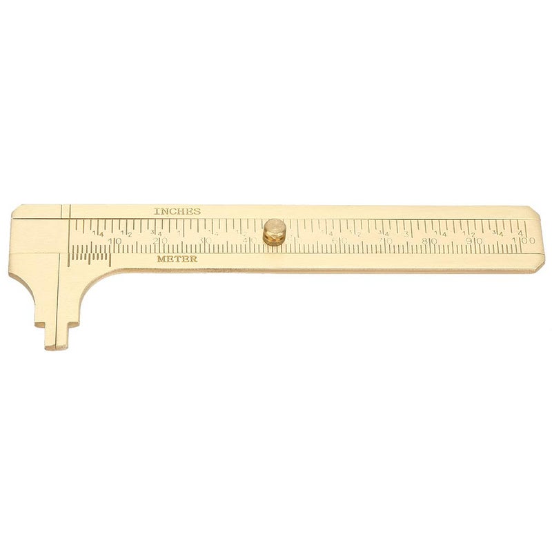 Brass Vernier Caliper 100mm Sliding Measurement Tool Double Scale Pocket Ruler For Jewelers - Image 1