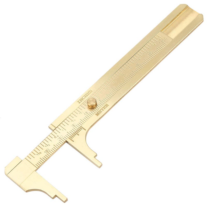 Brass Vernier Caliper 100mm Sliding Measurement Tool Double Scale Pocket Ruler For Jewelers - Image 5