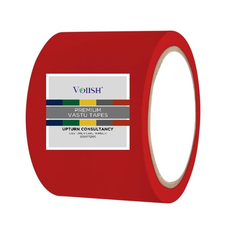 VOIISH Tape for Vastu Dosh Remedy/Heavy Duty Vinyl Tape, Vastu Correction for Bathroom and Entrance (Size:- 4 Inches, Length: 22 Meters) (Red_Pack of 1) - Image 5