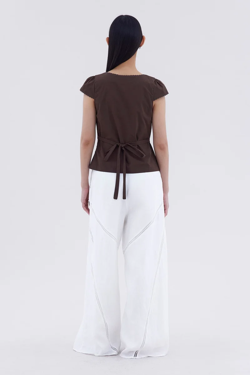 ذا اديتورز ماركت Mariette Lace Trim Fitted Blouse