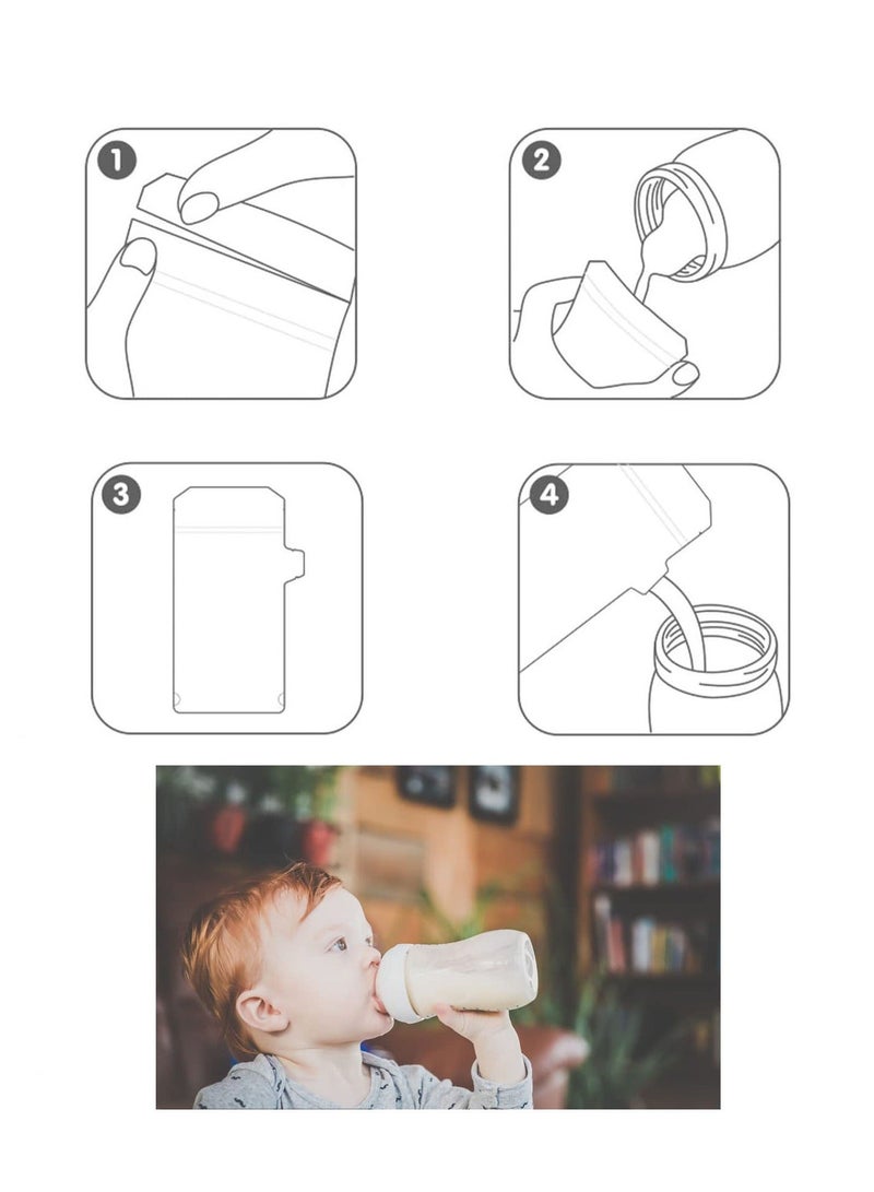 XiuWoo 50 Pcs Breast Milk Storage Bag, 250ml Freezer Breastfeeding Essentials Fresh-Keeping Bag with Scale, Double Zipper Sealing for Fridge or Use - Image 4