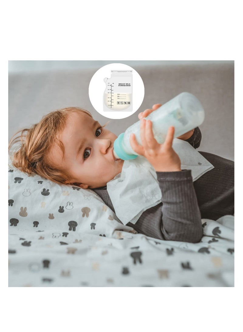 XiuWoo 50 Pcs Breast Milk Storage Bag, 250ml Freezer Breastfeeding Essentials Fresh-Keeping Bag with Scale, Double Zipper Sealing for Fridge or Use - Image 2