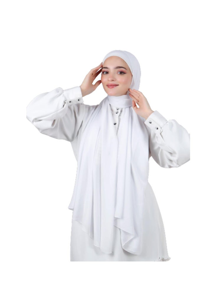 طرحة حريمي شيفون ملكي ناعم - انسيابية فاخرة وتغطية مثالية - ألوان متعددة - Image 4