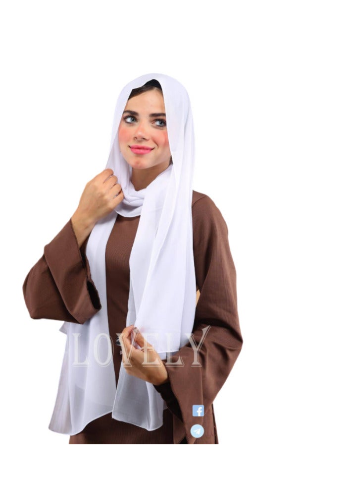 طرحة حريمي شيفون ملكي ناعم - انسيابية فاخرة وتغطية مثالية - ألوان متعددة - Image 5