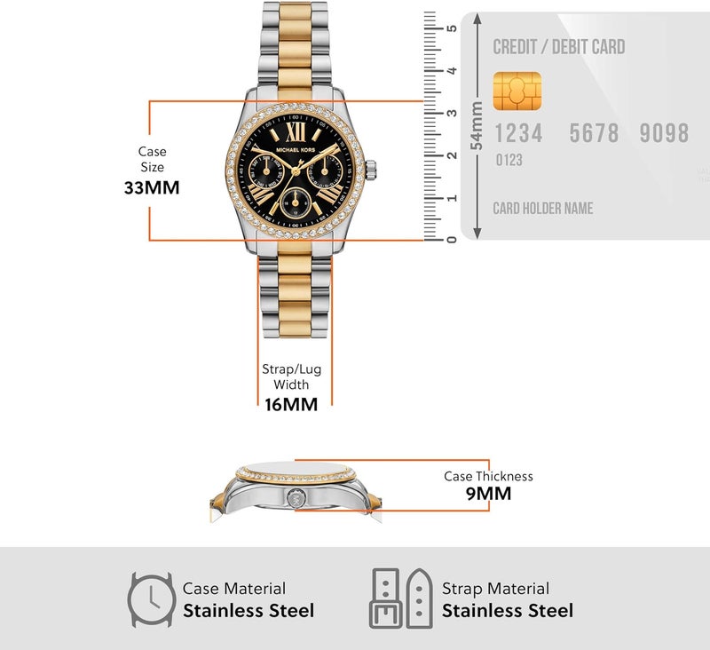 مايكل كورس Women Michael Kors Women's Lexington Lux Multifunction Two-Tone Stainless Steel Bracelet Watch MK4925 - Image 5