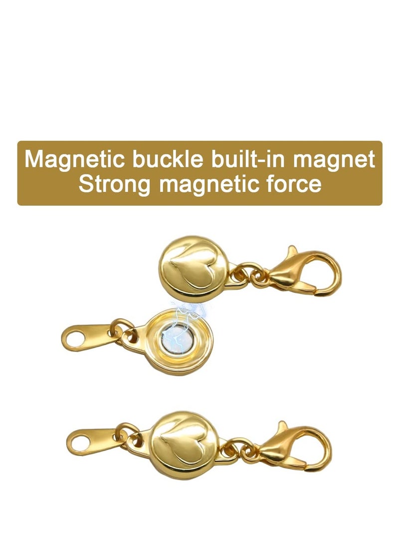 SYOSI Set of 6 Locking Magnetic Clasp, Heart Embedded Necklace Clasp, Magnetic Necklace Clasps Closures, Magnetic Lobster Clasps Converter for DIY Necklace Bracelet Jewelry Crafts Making Supplies  - Image 4
