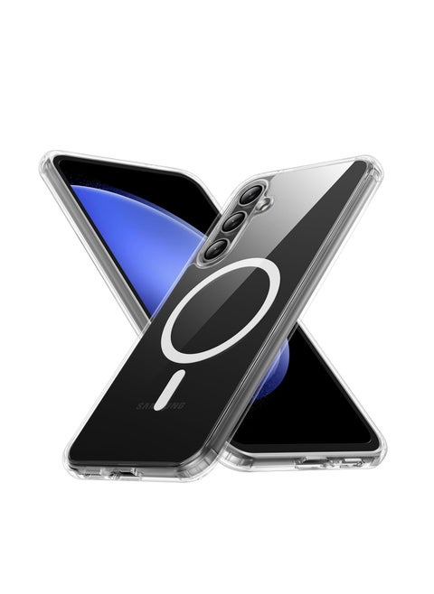 Magnetic] for Samsung Galaxy S23 FE Case with MagSafe [Transparent Anti-Yellow] [Military Protection Shockproof] [Transparent Hard Case] with Soft Silicone Bumper for Galaxy S23 FE Case Thin 6.4