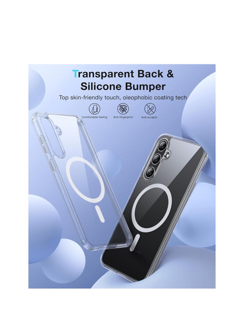 Case Magnetic] for Samsung Galaxy S23 FE Case with MagSafe [Transparent Anti-Yellow] [Military Protection Shockproof] [Transparent Hard Case] with Soft Silicone Bumper for Galaxy S23 FE Case Thin 6.4  - Image 2