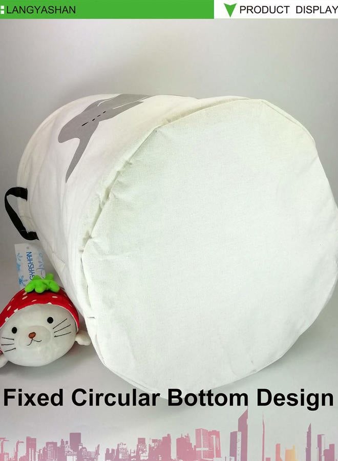 LANGYASHAN Storage Binï¼Å'Canvas Fabric Collapsible Organizer Basket for Laundry Hamper,Toy Bins,Gift Baskets, Bedroom, Clothes,Baby Nursery (Elephant) - Image 5
