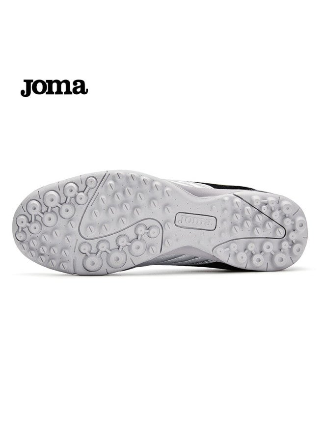 Joma أحذية كرة القدم للأطفال من جومّا، أحذية تدريب رياضية للمدارس الابتدائية، مع مسامير عشب، فضي وأسود، مقاس 36 - Image 4